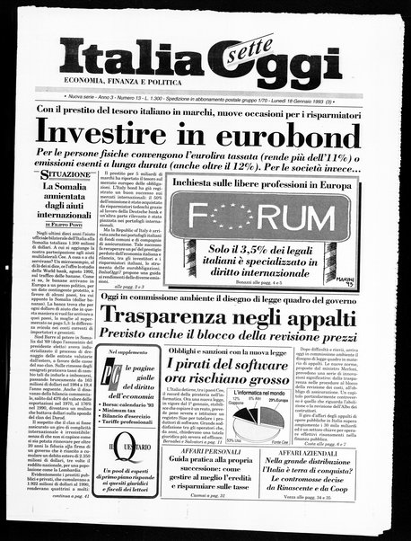 Italia oggi : quotidiano di economia finanza e politica